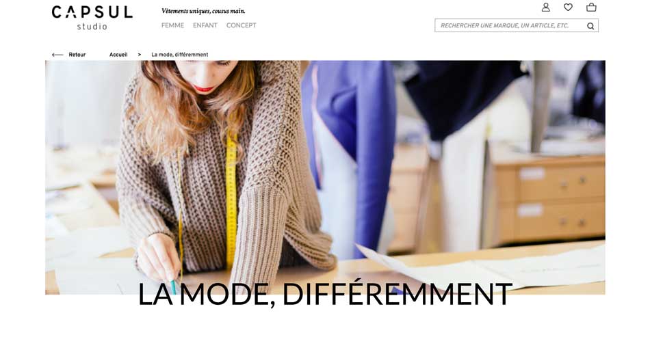 Capsul marketplace mode couturière
